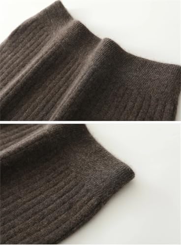 Women's Fall/Winter Knitted Skirt 100% Merino Wool Mid-Length Loose Straight Skirt Gray M3