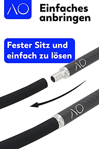 AO® Shisha CARBO-ONO Mundstück 38cm Edelstahl | Aufräumbar in dem Schlauchadapter! (Edelstahl) – Bild 4