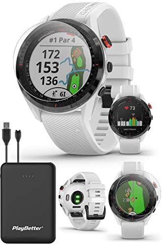 Garmin Approach S62 (White) Premium Gps Golf Watch | Power Bundle With Hd Tempered Glass Screen Protectors & Portable Charger | Touchscreen Smartwatch With Virtual Caddie, Color Maps, & Heart Rate #TOP5