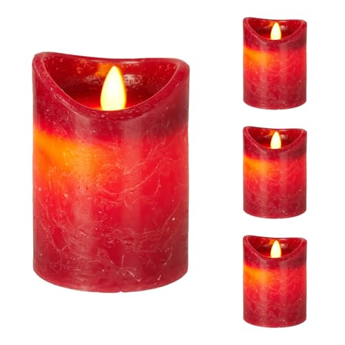 4er Set LED Kerze Stumpenkerze Adventskerze Kerze Echtwachskerze...