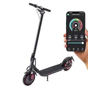 Electric Scooter-8.5″ Solid Tires 450W Motor,18 Miles Range/Max 20MPH with Smart App,Aluminum Frame Folding Commuting Electric Scooter Adults