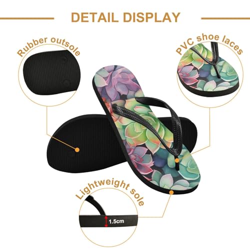 Succulents Men's & Women's Classical Beach Rubber Sandal Flip Flop Comfortable Slipper 214B30882