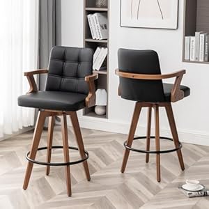   Black-Bar-Stools-Set-of-2Counter-Height-Bar-Stools-26-HModern-Faux-Leather-Kitchen-Bar-Stools-with-BackBar-Height-ChairsSwivel-Bar-Stools-for-Kitchen-Island