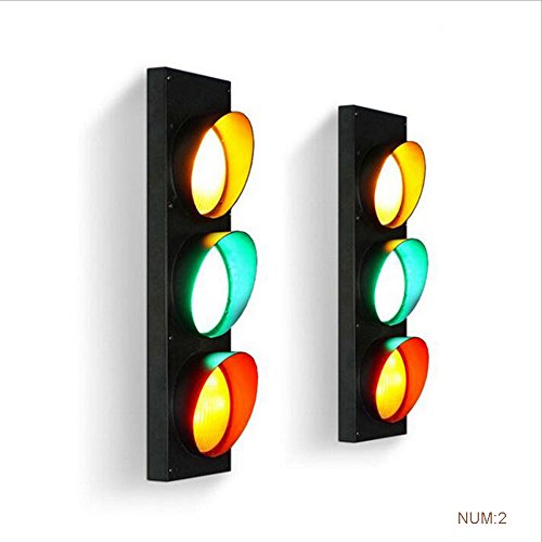 Preisvergleich Produktbild Wandleuchte innen Retro Industrie Kreative Nostalgische Geschichte Verkehr Warnung Wandleuchte Restaurant Café Bar Kinderzimmer Personality dekorative LED 15W Wandleuchte Höhe: 48CM (Color : Num2)