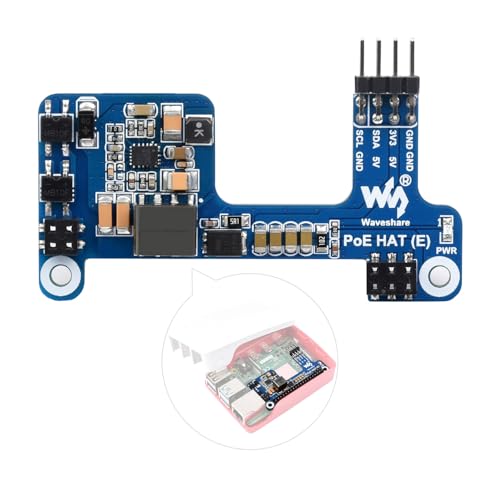 Waveshare PoE HAT (E) Compatible with Raspberry Pi 3B+/4B 802.3af-Compliant Fully Isolated Switched-Mode Power Supply (SMPS)