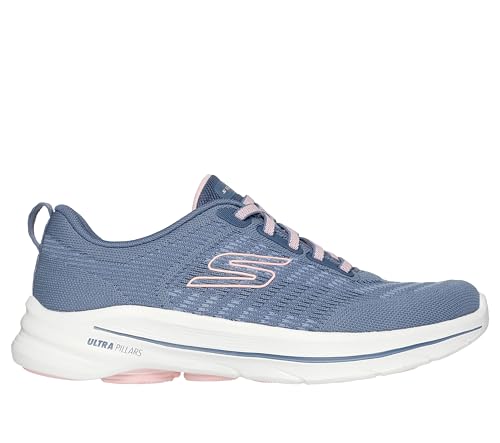 Skechers Women's Go Walk 8 Britt Sneaker, Blue/Pink, 9