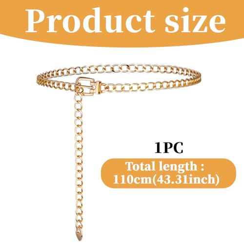 Gold Waist Chain Belt Gold Chain Belts for Women Adjustable Dress Belt Fashion Chunky Chains Belts for Dress Body Waist Link Chunky Chains for Jeans Dresses2