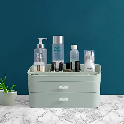Makeup Organiser, Jewelry and Cosmetic Display Boxes, Large Capacity Cosmetics Storage Box, for Vanity, Skin Care Products Desktop Finishing Box Keeps Everything Tidy (Color : Green)