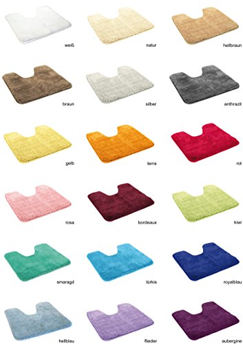 Kinzler Microfibre Bath Mat, Microfibre Polyester, light brown, 50x55 cm mit Ausschnitt