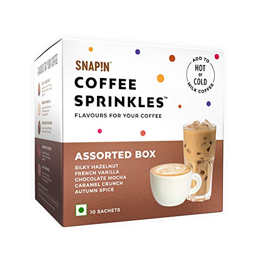 Snapin Coffee Sprinkles The Assorted Box – Flavours for Your Coffee Pouch, 10 Sachets (96g)