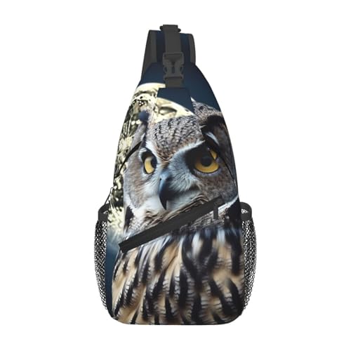 Bolso Cruzado Owl and Moon para Hombre y Mujer miniatura 1