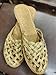 Handmade Leather Woven Sandals, Slip-On Mules, Gold, Women's (EU 39)