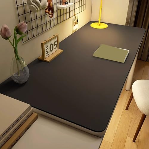 オフィス用品 防水 デスクマット 黒 特大 マウスパッド 1400x500mm 可愛い PUレザー 防水 滑り止め 持ち運び PCマット 事務所 拭ける ゲーミングマウスパッド 上品 耐久性 パソコンマット 清潔しやすい テーブルマット ブラック 汚れにく