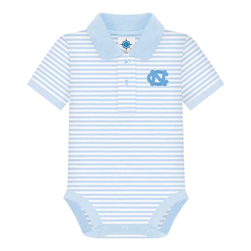 College logo striped polo bodysuit for babies