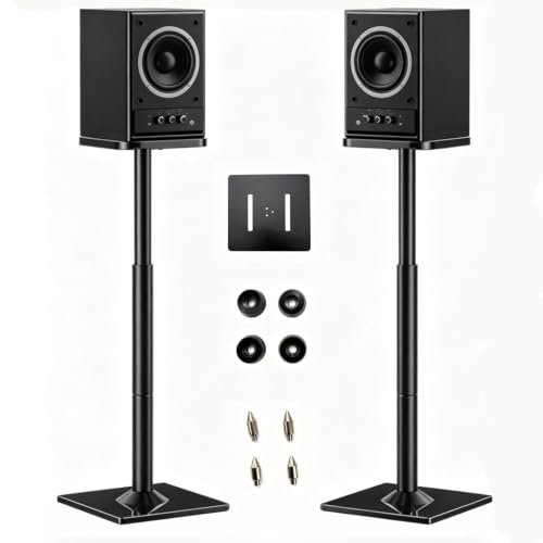 Soportes para altavoces universales con gestión de cables y base antideslizante