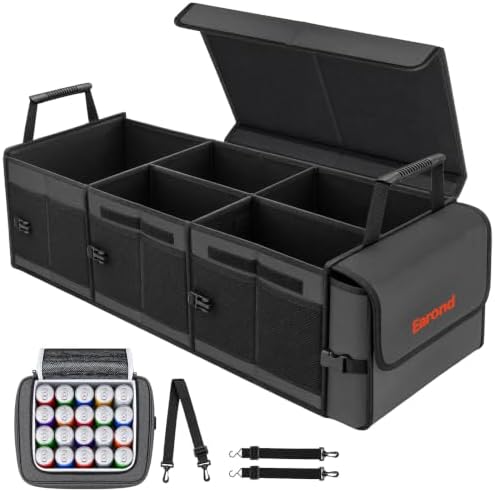 Large Trunk Organizer with Portable Leakproof Cooler Bag,Foldable...