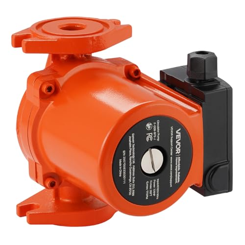 Image of VEVOR F-009-BF5-J Cast Iron Circulator Pump, 17 GPM, AC 120V 35 ft Hot Water Recirculating Circulation Pump, 3 /4-Inch Flange Connection, 3-Speed Adjustment, Quiet Operation, for Home Heating System