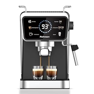 Espressomaschine, Pumpe mit 20 bar, Heiß- und Kalttechnologie, 1350 W, Dampfdüse für Milchschaum, abnehmbarer Wassertank 1,5 l, leicht zu reinigen, effizientes und sicheres Design