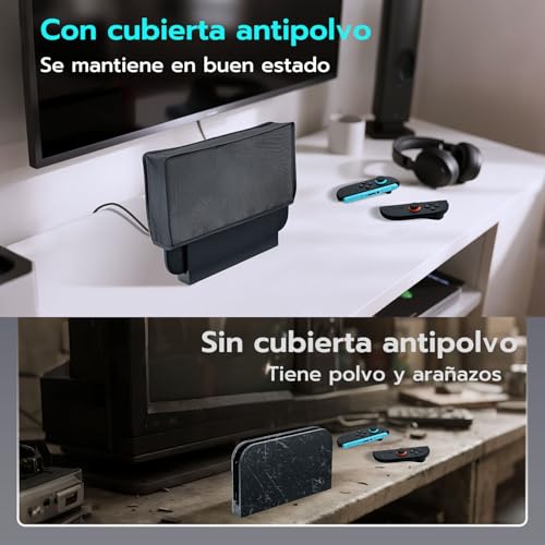 Mcbazel Funda Protectora para Nintendo Switch 2 2025, Funda Antipolvo Contra el Polvo para la Consola y Base de Switch 2, Accesorio Antirayas y Resistente al Agua para Switch 2 – Negro - imagen 6