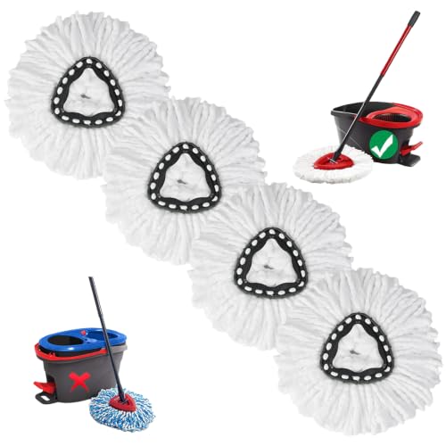 4PCS-Spin-Mop-Replacement100-MicrofiberMachine-Washable360-Rotation 4PCS Spin Mop Replacement,100% Microfiber,Machine Washable,360° Rotation - Image 1
