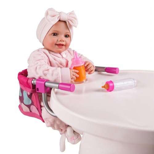 BABESIDE Baby Doll Table Seat for 12-20 Inches Dolls, Baby Doll Feeding Chair Accessories, Baby Doll Accessories Furniture fit Newborn Dolls Boys&Girls
