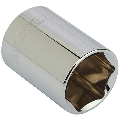 Image of STANLEY 1-88-743 Chrome Vanadium Steel 6 Point Standard Socket 1 /2 inch 21 mm Silver
