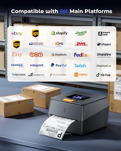 Phomemo Shipping Label Printer with Touchable Screen & Built-in Label Bin - image 9