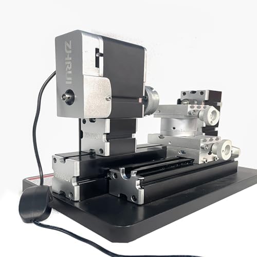 High Power 60W Powerful Mini Metal DIY 4-Axis Turning Lathe with Base 12000rpm for Wood Soft Metal Plexiglass Plastic
