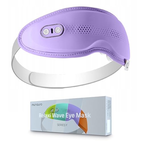MONAURO Rechargeable Eye Massager with Music Heat Therapy Acupoint Massage for Eye Fatigue Migraine Relief Portable Design for Office Home Use Gift for Computer Users