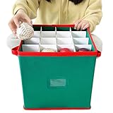 Generisch Caja de almacenamiento para adornos, organizador de Navidad, 64 adornos para árbol de Navidad, organizador plegable para vacaciones, mudanzas, hogar, dormitorio universitario, ropa,