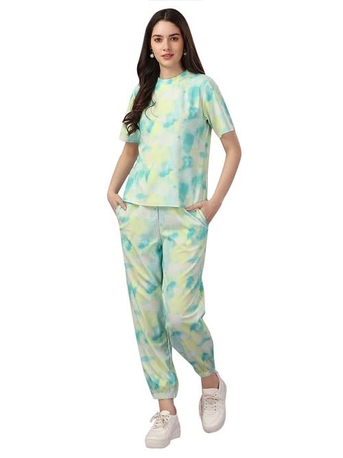 Product image of LookMark Women Women's Cotton Lycra Printed Pyjama Set Green Color Night Suit Co-ord for Women (AZ-NW17-L)