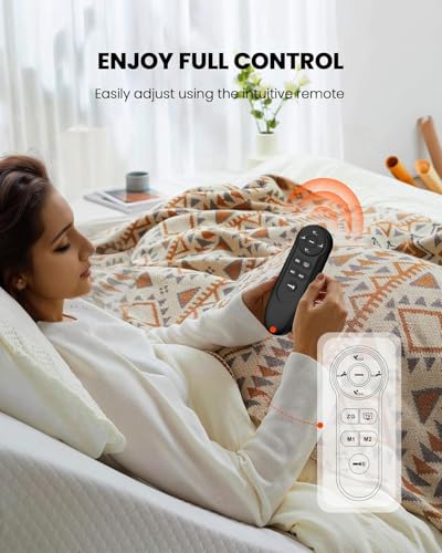 Amada Full Adjustable Bed Frame, Electric Base with Wireless Remote, 4 USB Ports, LED Night Light, Head & Foot Incline, Zero Gravity, Anti-Snore - 01B-F