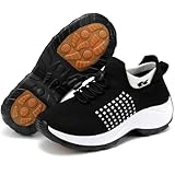 Neksong Orthofit - Orthopädische Komfortschuhe Damen mit Aktiv-Einlage | Schmerzlindernd & ergonomisch für Alltag, Arbeit & langes Stehen | Leicht & atmungsaktiv (43,1855 Schwarz-Weiß)