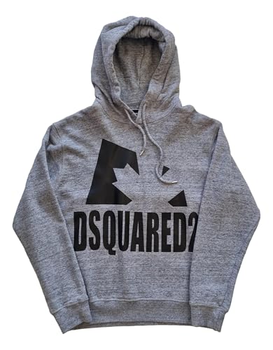 DSQUARED2 felpa con cappuccio in cotone da uomo S74GU0530 grigio
