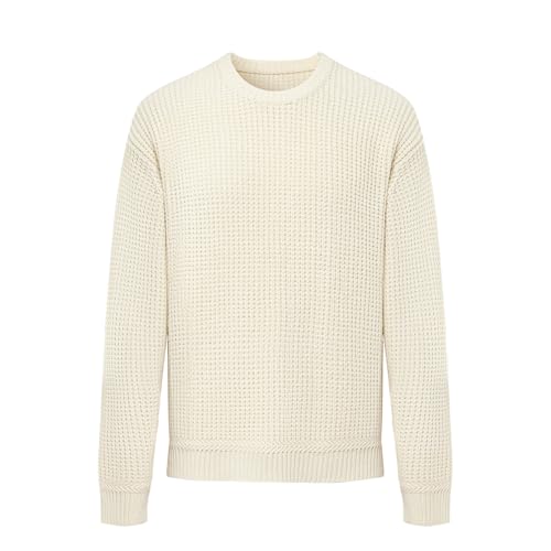 Men's Crew Neck Sweater Soft Casual Sweater Classic Pullover Sweater Featuring Ribbed Trim