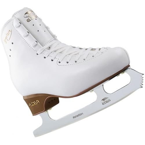 Edea Schlittschuhe Overture mit Rotation-Schlittschuhkufen, zum Eislaufen, Elfenbeinfarbe (Breite: C, Größe: 220)
