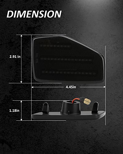 Bestview LED Side Marker Lights Compatible with 2006-2010 H‘ummer H3 2009-2010 H3T, Driver & Passenger Side, Smoked Len