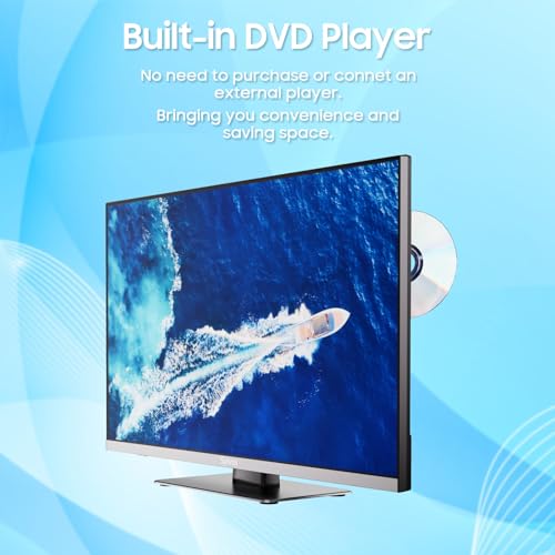 SYLVOX 12 Volt TV, 22" Smart TV with DVD Player Built in, 1080P Google TV System ATSC NTSC WiFi Bluetooth HDMI USB, AC/DC Powered, 12V TV for RV Camper Boat Coastal Home (Marine Series) - Image 6