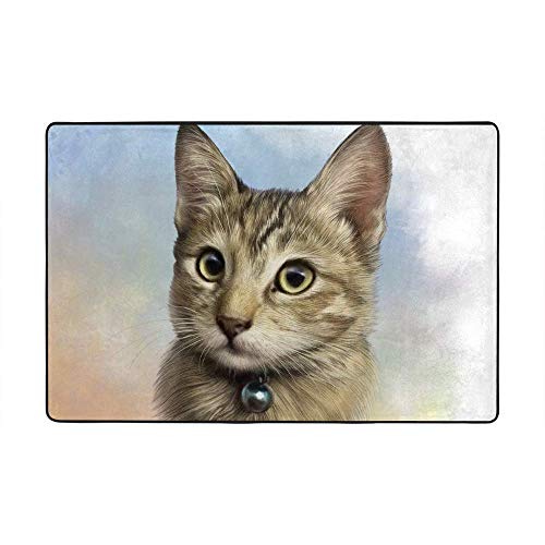 Grand tapis chat mignon style aquarelle pour décoration de chambre - 2