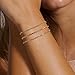 14K Gold Plated Bracelets Set for Women, Dainty Gold Plated Bracelet Stackable Paperclip Chain, Bracelets Set Thin Small Cute Bead Bracelet Fashion Waterproof Jewelry Gift Gold Accessories for Women(7Pcs)