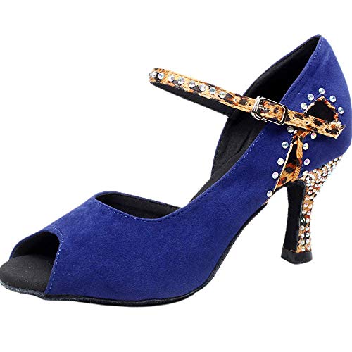 Chaussures de danse salsa à strass avec maintien optimal et semelle souple