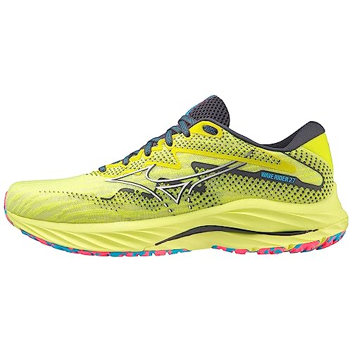 Mizuno Wave Rider 27, Correr Hombre, Blanco Luminoso Jblue, 44 EU