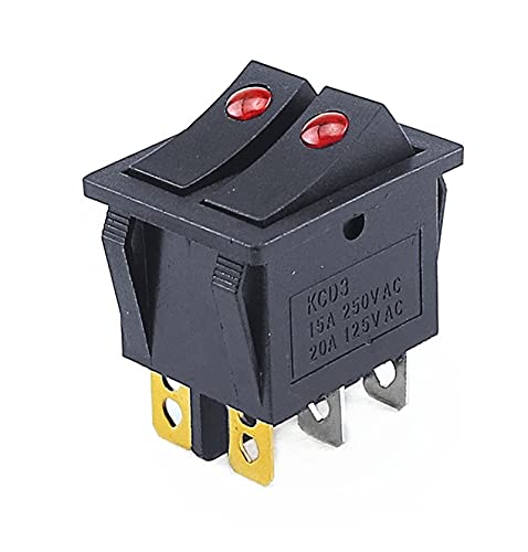 BHOLSA KCD3-201 6pin On/Off 31.5 * 26mm 15A 20A/125V/250V Twin cat Eye Ship Hull Switch