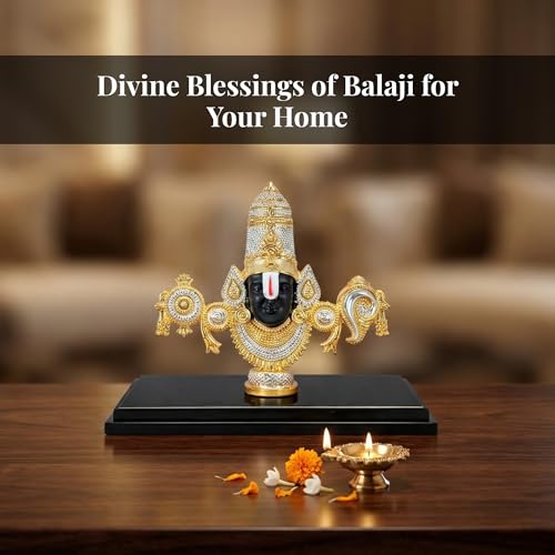 Image of 999 Silver Plated Balaji Idol | 4-Inch Lord Venkateswara Swamy Statue for Sacred Vastu Home Decor | Mandir Showpiece for Pooja Room & Ideal Devotional Gift