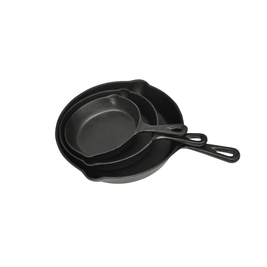 Generisch 3-TLG. Steakpfannen Set Gusseisen,Heim & Garten,Küche & Esszimmer,Kochgeschirr & Backformen,Kochgeschirr,Grillpfannen & -Platten,50122