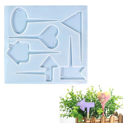 ZAHD Resina para Etiquetas de Plantas moldes de silicona epoxi para etiquetas de jardin Moldes Silicona Marcador de Jardí moldes de etiquetas fundición para plantas en maceta