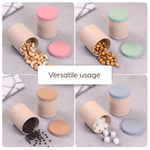 Image of Eha Earth Friendly Canister Set of 4 Made with Rice Husk| Kitchen Jar 400ml | Storage and Containers | Air tight containers for kitchen storage | Multilight