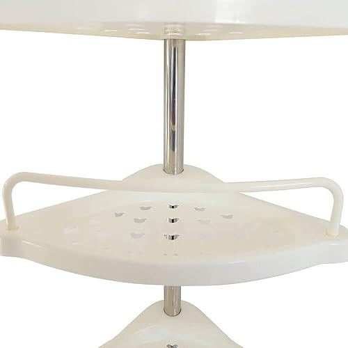 Miniatura 7 de Estante de almacenamiento para esquina de baño, estante de almacenamiento de suministros de ducha de 4 capas, soporte de esquina de barra de tensión