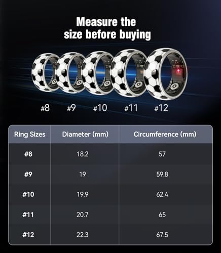 Image of Smart Ring & Wireless Charging Case【Pro Athlete Grade - Precision Sports Tracking】2026 World Tournament Soccer Fan Smart Ring for Women & Men, Fitness Wearable Device for Training & Sleep Tracking 7#