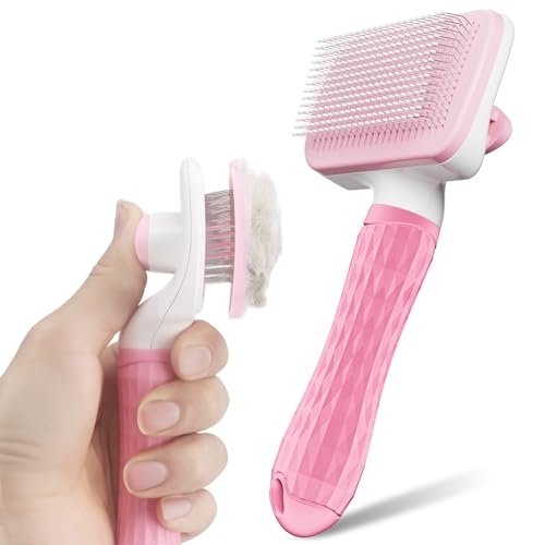 Slicker Brush for Cats & Dogs, Self Cleaning, Skin Friendly, Remo...